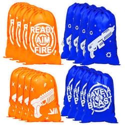 Shappy Dart Battle Party Supplies Bags Party Goody Treat Drawstring Bags Reusable Cloth Wars Birthday Favors for Gun Target Theme Birthday Supplies Favors(classic Style,16 Pack)