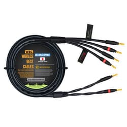 WORLDS BEST CABLES 8 Foot - Canare 4S11 – Audiophile Grade - HiFi Star-Quad Bi-Wire Single Speaker Cable for Center Channel with Eminence Gold Banana Connectors