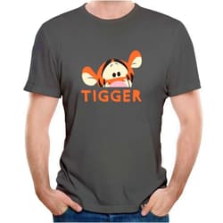 Indokyeyqaz Men's Cute Tigger Music Star Hip Hop Cool Relaxed Graphic T-Shirt Unisex Short Sleeve Tees