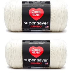 Red Heart Super Saver Jumbo Yarn, 2 Pack, Aran 2 Count