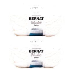 Bernat Blanket Extra Chunky Chenile Acrylic Yarn - 300g/10.5oz (Pack of 2) #7 Jumbo Heavyweight Yarn for Knitting & Crocheting, Amigurumi, Thick Blankets (Vintage White, 97 Yards), 16102727042P02