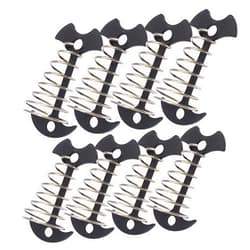 Bytiyar 8 pcs Aluminium Alloy 2.6 inch Fishbone Tent Stakes Deck Anchor Pegs with Spring Rope Buckle Hook Cord Adjuster Tensioner Kit for Camping on Wood Platform Black