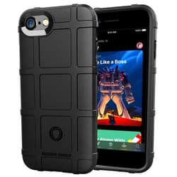 Bhuuno SZYZ Rugged Shield Slim Case with Heavy Duty Shockproof Military Grade Anti-Fall and Camera Protection Function Shell for Apple iPhone SE 2022 /SE 2020 /iPhone 7 /iPhone 8 HD Black