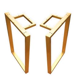 MZSH Table Legs Gold, Set of 2 Kitchen Dining Table Leg，Bold Metal bar Table Base，Adjustable Desk Legs，Easy to Install