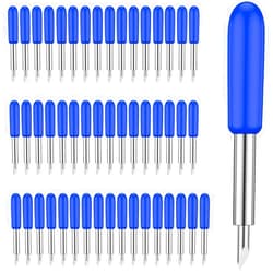DlbvFoy 50 Pcs Deep Cut Blades 30 45 60 Degree Lettering Blade Carbide Blade Cutter Compatible with Roland Plotter Cutting Blades Replacement Carving Tools for Fabric Thin Cardboard