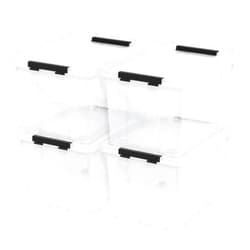 Afromy 4-Pack Plastic Storage Bins with Lid, Latching Stackable Utility Tote, 35 Quart, Clear