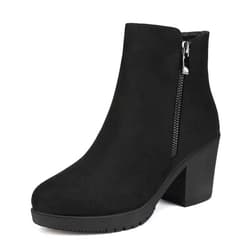 DREAM PAIRS Women's Ankle Boots Chunky Heel Platform Fall Heeled Short Booties Shoes