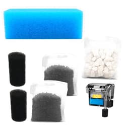 Big Peng AC50 Aquarium Filter Media Maintenance Kit Compatible with Aquaclear Fluval AC50 Power Filters, Includes 1 Blue Foam, 2 Activated Carbon, 1 BioMax Pellets, 2 Intake Strainer Sponge