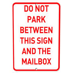 WaYu98 Metal Deco Sign 8x12 inches Road Signs Do Not Park Between This Sign and The Mailbox Parking Sign