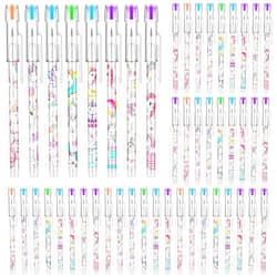 Gersoniel 48 Pcs Unicorn Pencils Stackable Push Pencil Assortment with Eraser Non Sharpening and Multi Point for Girls Classroom Teacher Reward Unicorn Party, 8 Style
