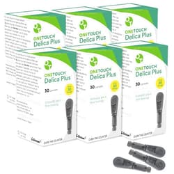 OneTouch Delica Plus Lancets for Diabetes Testing | Fine 30 Gauge Lancets for Blood Test | Diabetic Supplies for Blood Sugar Monitor | Lancets for Lancing Device, 180 Count