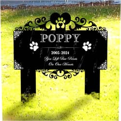 HEGANITS Custom Pet Grave Markers Dog | Custom Pet Headstones for Dogs | Simple Personalized Grave Marker for Furry Friends with Forever Love | Best Rustic Gifts to Remember Four-Legged Companions