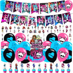 PRISIA Birthday Party Decorations , Birthday Party Favor with Banner, Ballons,Cake Topper, Cupcake Toppers ,Stickers for Boys Girls Fans Party Supplies