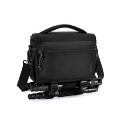 BAGSMART Small Camera Bag for Photographers, Compact Camera Shoulder Bags for DSLR/SLR/Mirrorless Cameras, Waterproof Crossbody Camera Case with Tripod Holder, Black