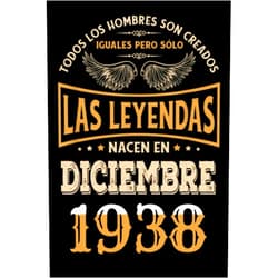 NERDOUS PUBLICACIÓN Regalo de 84 Cumpleaños Para Hombre : Las Leyendas Nacen en diciembre 1938: Regalos de Cumpleaños Vintage Para El Marido Hermano Papá Amigos, Cumplir ... Cuaderno de Cumpleaños. (Spanish Edition)