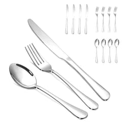 SANTUO Silverware Set,SANTUO Stainless Steel Knives Spoon Forks Set for Home, Kitchen and Restaurant, Mirror Polished& Dishwasher Safe (12pcs-Silverware set)
