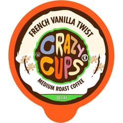Crazy Cups French Vanilla Decaf Flavored Coffee Pods - Amazing Decaf French Vanilla Twist Single-Serve Pods for Keurig K Cup Brewer Machines,22 Count (Pack of 1)