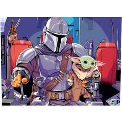 Buffalo Games - Star Wars - The Mandalorian and The Child - 100 Piece Jigsaw Puzzle for Families Challenging Puzzle Perfect for Game Nights - Finished Puzzle Size is 15.00 x 11.00