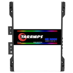 Taramp's Taramps HD 3000 2 Ohms RGB Effects 1 Channel 3000 Watts RMS MAX Full Range Car Audio Monoblock LED Monitor Indicator Class D Amplifier Crossover, HD 3k