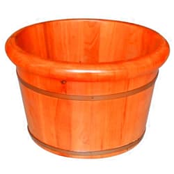 NUBAOzy Foot Tub Wooden Foot Basin Pedicure Basin Oak( 25cm Height) foot Bath Barrel Thick Natural Edge Oak Foam Foot Pub Foot Care Pedicure Fumigation Barrel foot Bath Wooden Bucket Foot Spa Household Wash B