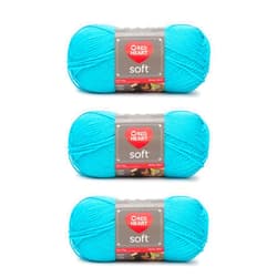 Red Heart Soft Turquoise Yarn - 3 Pack of 141g/5oz - Acrylic - 4 Medium (Worsted) - 256 Yards - Knitting/Crochet