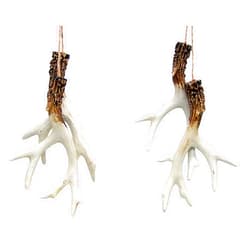 Wowser Deer Antler Christmas Tree Ornaments, Rustic Holiday Decoration for Hunters, 5 Inches, Set of 2