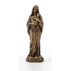 Veronese Design 3 3/8 Inch Madonna and Baby Jesus Virgin Mary Cast Resin Hand Painted Antique Bronze Finish Statue Home Decor