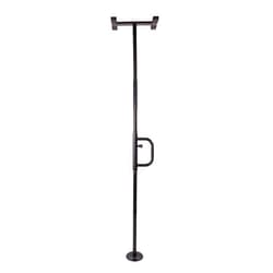 Stander Security Pole and Curve Grab Bar, Elderly Tension Mounted Floor to Ceiling Transfer Pole, Bathroom Safety Assist and Stability Rail, Metallic Black