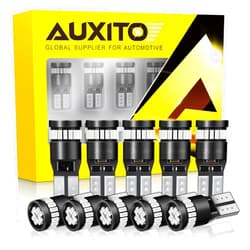 AUXITO 194 LED Light Bulb Blue 168 2825 W5W T10 Wedge 24-SMD 3014 Chipsets LED Replacement Bulbs Error Free for Car Interior Dome Map Door License Courtesy Dash Lights, Pack of 10