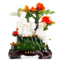 BytheM Sculpture Tabletop Zodiac Sheep Statue, Animal Resin Ornaments/Crafts/Gifts/Collections/Feng Shui Decor That Bring Wealth and Luck to Your Family Statue of Wealth Statues (Size : M)