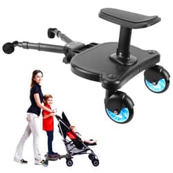 OmegaGym 2024 New-Universal Stroller Board Buggy Board with Detachable Seat, 2in1 Sit and Stand Stroller Glider Board for Most Strollers, Holds Children Up to 55 LBs City Mini Stroller Standing Board (Blue)