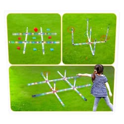 Loevin 3-in-1 Giant Tic Tac Toe Game Outdoor,Upgrade Bean Bag Toss with LED Glow in Dark,4Ft x 4Ft Backyard Games for Kids and Adults for Lawn Party BBQ Camping Games