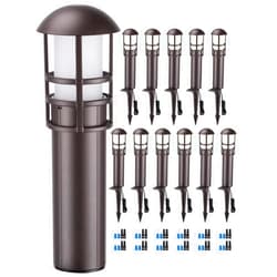 LEONLITE 12-Pack Low Voltage Landscape Pathway Lights 3W Landscape Lighting 12-24V LED Bollard Path Lights Wired CRI 90+ Aluminum Pathway Lighting for Walkway Yard Garden, ETL Listed, 3000K Warm White