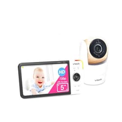 VTech VM928HD 5” 720p HD Display, Super 110 Wide Angle View Baby Monitor, Remote Pan-Tilt-Zoom,Night Vision, Up to 1000ft Range, Temperature Sensor, 9 Soothing Sounds & Lullabies,2-way Talk, No WiFi