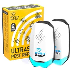 Ever Pest Ultrasonic Pest Repeller Control Plug in 2 Pack- Electronic Insect Defender - Roach Bed Bug Mouse Mosquito - Indoor Reject - for Cockroach Ants Mice Fly Rat Bedbug