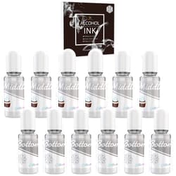 DecorRom White Alcohol Ink Set - 4 Ounce 2 Type Color for Resin Petri Dish Making, Epoxy Painting, Yupo Creations - Paint Dye for Art, Tumbler - 120ml