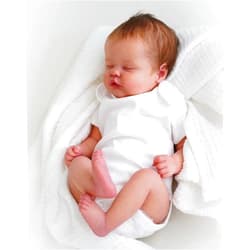 Angelbaby Real Life Sleeping Reborn Baby Life Size 19 inch Lifelike Newborn Doll in Soft Silicone Super Cute Alive Little Bebe Reborn Boy Feel Real Dolls for Children Best Gift Toys