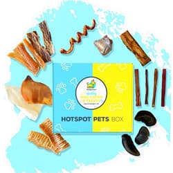 hotspot pets Build Your Own Premium Dog Chew Box - All Natural Dog Chews, Bones & Treats - Bully Stick, Ears, Jerky Chews, Antlers, Hooves,- Single Ingredient Chews for Light & Aggressive Chewers