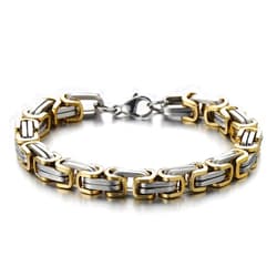 COOLSTEELANDBEYOND Mens Women New Stainless Steel Braided Link Bracelet Polished