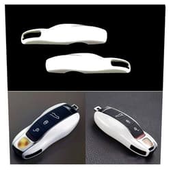 X xotic tech Xotic Tech White Smart Remote Key Fob Protector Cover Shell Case Holder Compatible with Porsche Boxster Cayenne Panamera Cayman Macan Carrera 911 991 918 Spyder(Fits 3 Button)