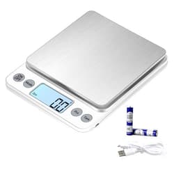 KUBEI Upgraded Larger Size Digital Food Scale Weight Grams and OZ, 5kg/0.1g Kitchen Scale for Cooking Baking, High Precision Electronic Scale with LCD Display