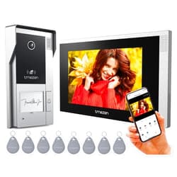 TMEZON WiFi Video Intercom System Doorbell with Camera and 7 Inch Monitor IP Wired Video Door Phone 1080P Wired Night Vision,No Monthly Fees, Support Remote Unlock Door Release,Snapshot, Tuya