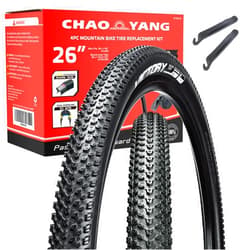 CHAOYANG Chao YANG Mountain Bike Tire Replacement Kit, 26’’×1.95, Dual Compound 2C-MTB Tires, Featured with Double Tread Puncture Protection, for On or Off Road Use, 2-Pack