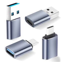 JHAOUS USB to USB C Adapter 4 Pack, 2*Type C Female to A Male Charger Converter & 2*USB C Male to USB 3.0 Female for Apple Watch iPhone 15 Pro Max 14 13 12,AirPods Ultra 8 9 Samsung, OTG Adapt USB to USB C
