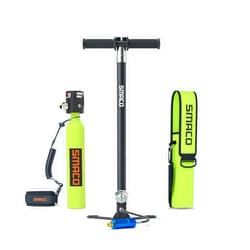 SMACO Mini Scuba Tank for Diving 0.5L Scuba Tank with Pump Support 6-10 Minutes Breathing, Mini Scuba Cylinder/Scuba Diving Kit for Provide Back-up Air in Diving Depth Maximum up to 100 ft, Green