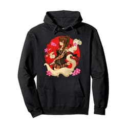 Japanische Samurai Anime Mädchen Shop Anime Samurai Girls' Japan Otaku Katana Tattoo Sakura Art Pullover Hoodie