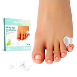 Welnove Gel Toe Separator, 12 Pack Pinky Toe Spacers, Aloe Vera Extract Infused Silicone Little Toe Spacers, Bunion Corrector, Bunion Cushions Pads for Preventing Rubbing & Relieve Pressure