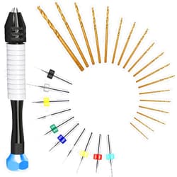 Craft911 Micro Drill Bits Set with Pin Vise | Small Hand Drill Bit Set - Pin Vise Hand Drill Manual, PCB Mini Drill Bits for Resin Beads Polymer Clay | DIY Jewelry Making Craft Drill Bits Set