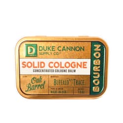 Duke Cannon Supply Co. - Solid Cologne Balm, Bourbon (Buffalo Trace Bourbon Fragrance) (1.5 oz) Concentrated Mens Cologne Concentrated Balm - Warm, Woodsy, Oak Barrel Scent, Bourbon Trail