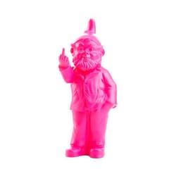 FERGRELM Ottmar Horl - Gnome Sculpture Decor - Flipping Middle Finger - Outdoor or Indoor Naughty Art Statue - Molded Plastic - Large 14.57